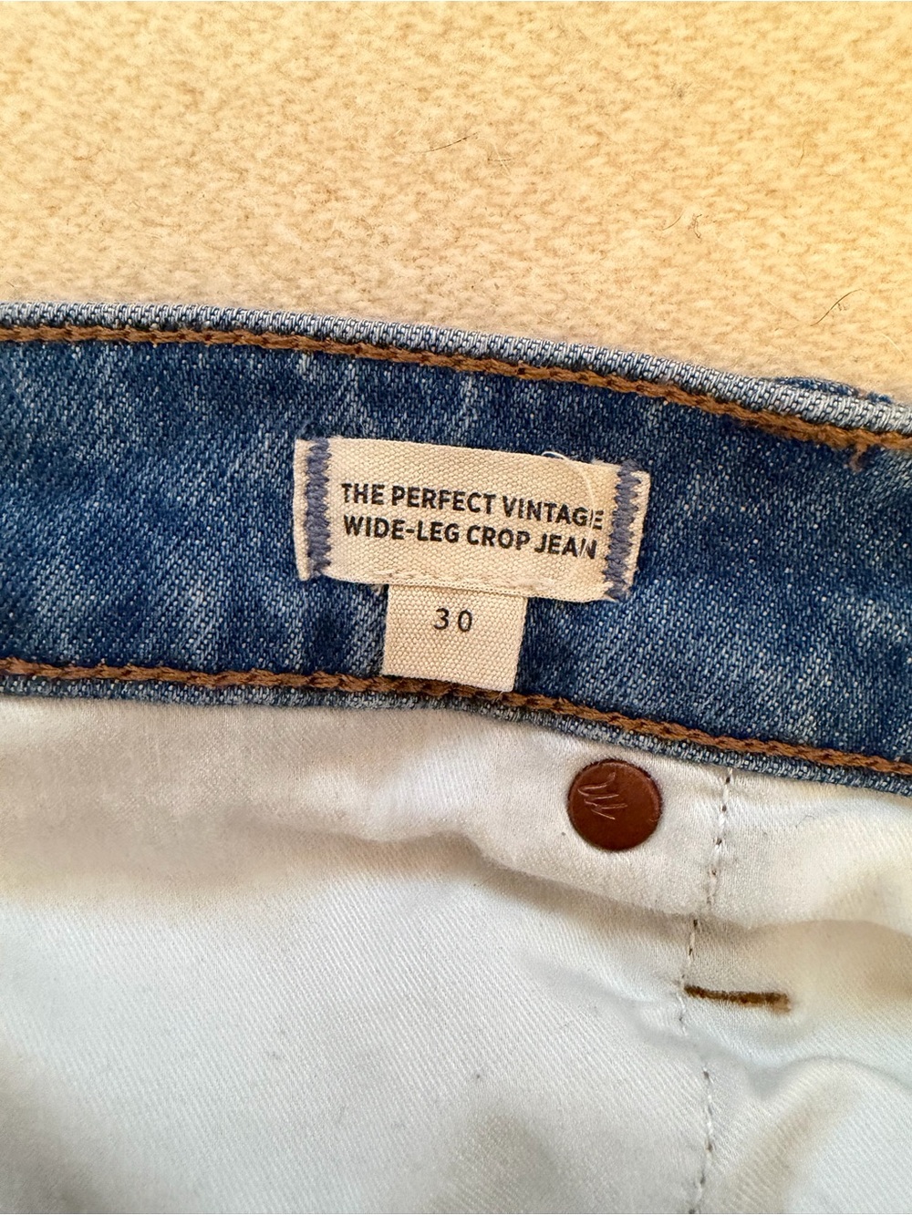 Madewell The Perfect Vintage Wide Leg Crop Women's Jeans in Medium Blue Wash - Picture 8 of 11